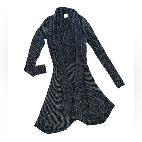CABI Cloak Cardigan Long Duster Sweater Black Gray 3530 Medium NWOT - Picture 1 of 6